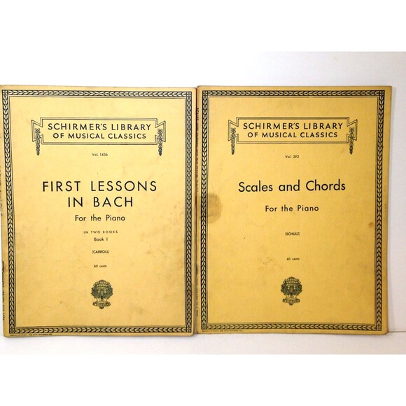 Vintage 1939 Schirmers Library of Musical Classics 1st Lessons Bach Piano Scales - Picture 1 of 10